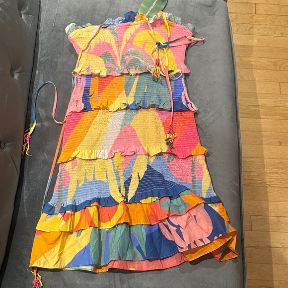 NWT Farm Rio Colorful Ruffle Dress - Picture 3 of 4